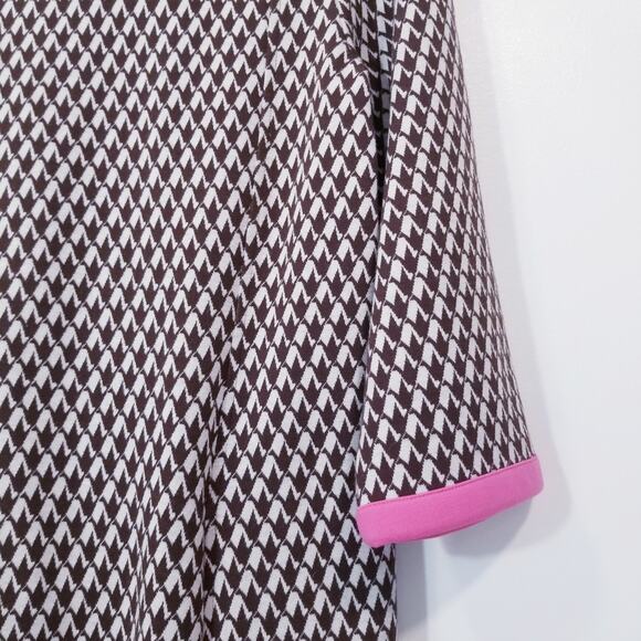 Lilly Pulitzer Geometric Abstract Print Knit Shift Dress 3/4 Sleeves - Picture 12 of 14